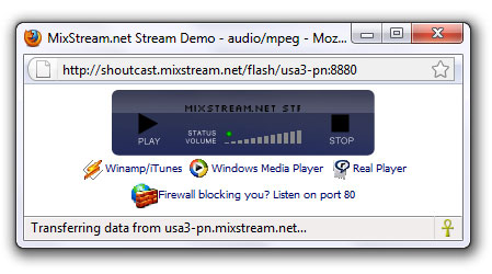 Flash player for Shoutcast