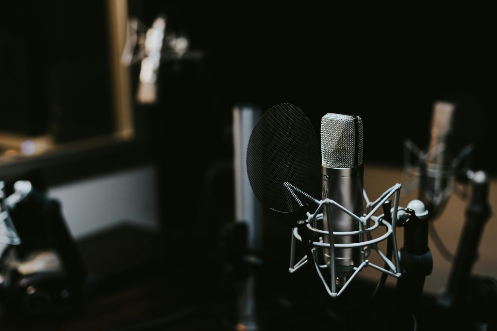 Mixing desk in a radio studio